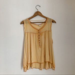 Free People Yellow Tank Top
